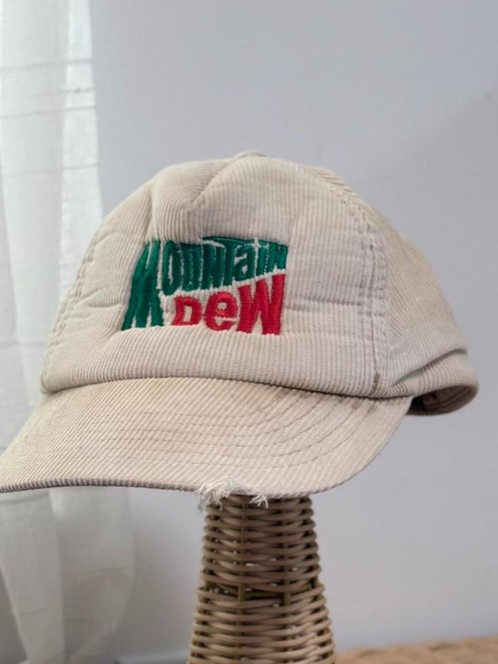 vintage 90s Mountain Dew hat corduroy cap